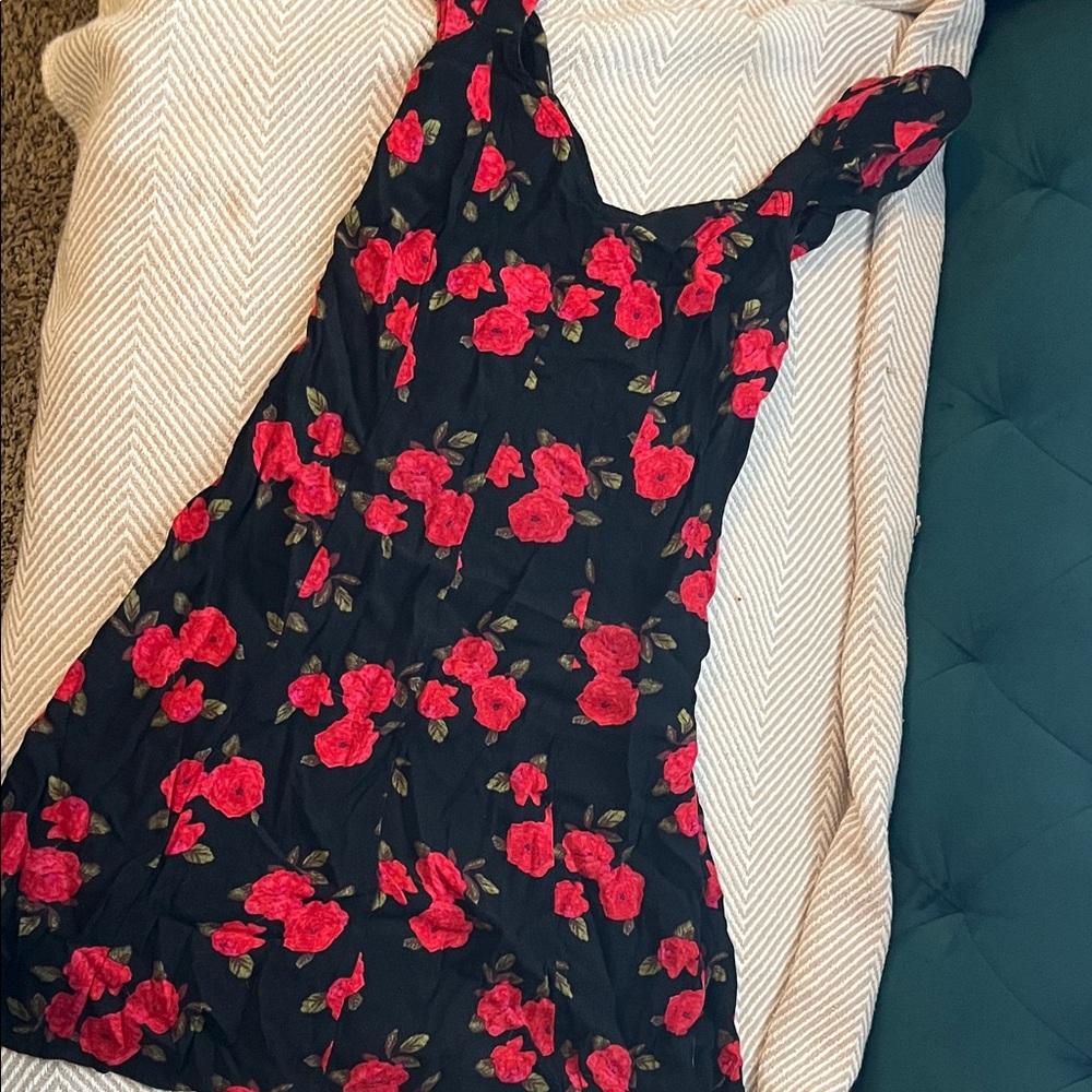 Floral Black and Red top
